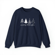 Load image into Gallery viewer, Merry & Bright with Trees Crewneck Sweatshirt