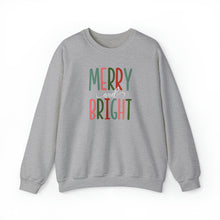 Load image into Gallery viewer, Merry and Bright Sweatshirt (on Black or Gray)