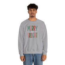 Load image into Gallery viewer, Merry and Bright Sweatshirt (on Black or Gray)