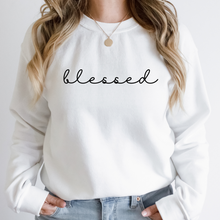 Load image into Gallery viewer, Blessed Crewneck Sweatshirt (Black letters)