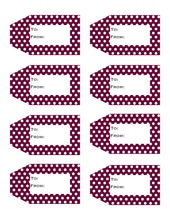 Load image into Gallery viewer, Polka Dot Printable Gift Tags {12 different colors - 96 Tags}