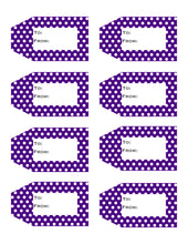 Load image into Gallery viewer, Polka Dot Printable Gift Tags {12 different colors - 96 Tags}