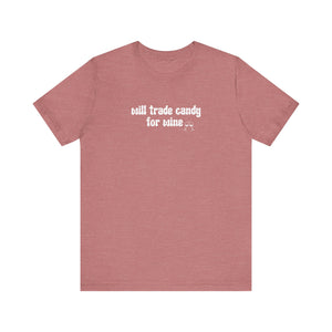 Halloween shirt, fall shirt, trick or treat shirt, cute shirt, funny halloween tshirt, mom halloween, trade candy for wine shirt