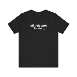 Halloween shirt, fall shirt, trick or treat shirt, cute shirt, funny halloween tshirt, mom halloween, trade candy for wine shirt
