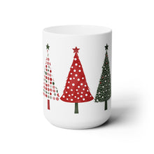 Load image into Gallery viewer, Whimsical Christmas Trees Mug 15oz
