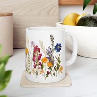 Colorful Pressed Flowers Mug