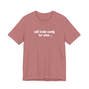 Halloween shirt, fall shirt, trick or treat shirt, cute shirt, funny halloween tshirt, mom halloween, trade candy for wine shirt