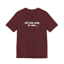 Load image into Gallery viewer, Halloween shirt, fall shirt, trick or treat shirt, cute shirt, funny halloween tshirt, mom halloween, trade candy for wine shirt
