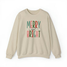 Load image into Gallery viewer, Merry and Bright Sweatshirt (White, Gray or Tan)

