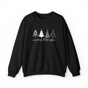 Merry & Bright with Trees Crewneck Sweatshirt