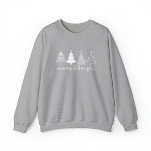 Merry & Bright with Trees Crewneck Sweatshirt