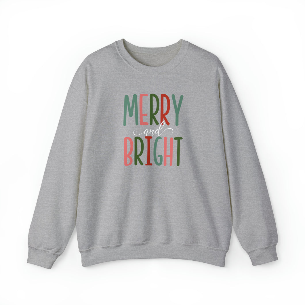 Merry and Bright Sweatshirt (on Black or Gray)