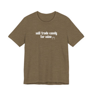 Halloween shirt, fall shirt, trick or treat shirt, cute shirt, funny halloween tshirt, mom halloween, trade candy for wine shirt