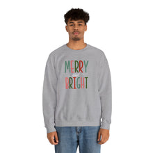 Load image into Gallery viewer, Merry and Bright Sweatshirt (on Black or Gray)
