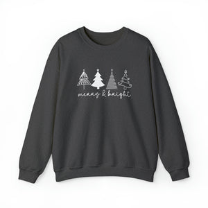 Merry & Bright with Trees Crewneck Sweatshirt
