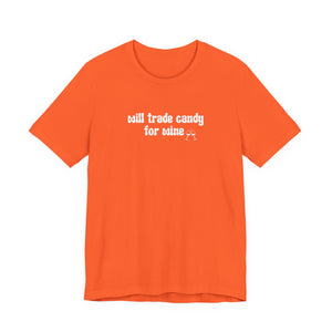 Halloween shirt, fall shirt, trick or treat shirt, cute shirt, funny halloween tshirt, mom halloween, trade candy for wine shirt