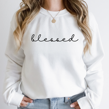 Load image into Gallery viewer, Blessed Crewneck Sweatshirt (Black letters)
