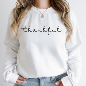 Thankful Crewneck Sweatshirt (black letters)