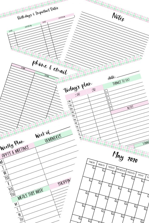 2020 Monthly Planner - Plaid