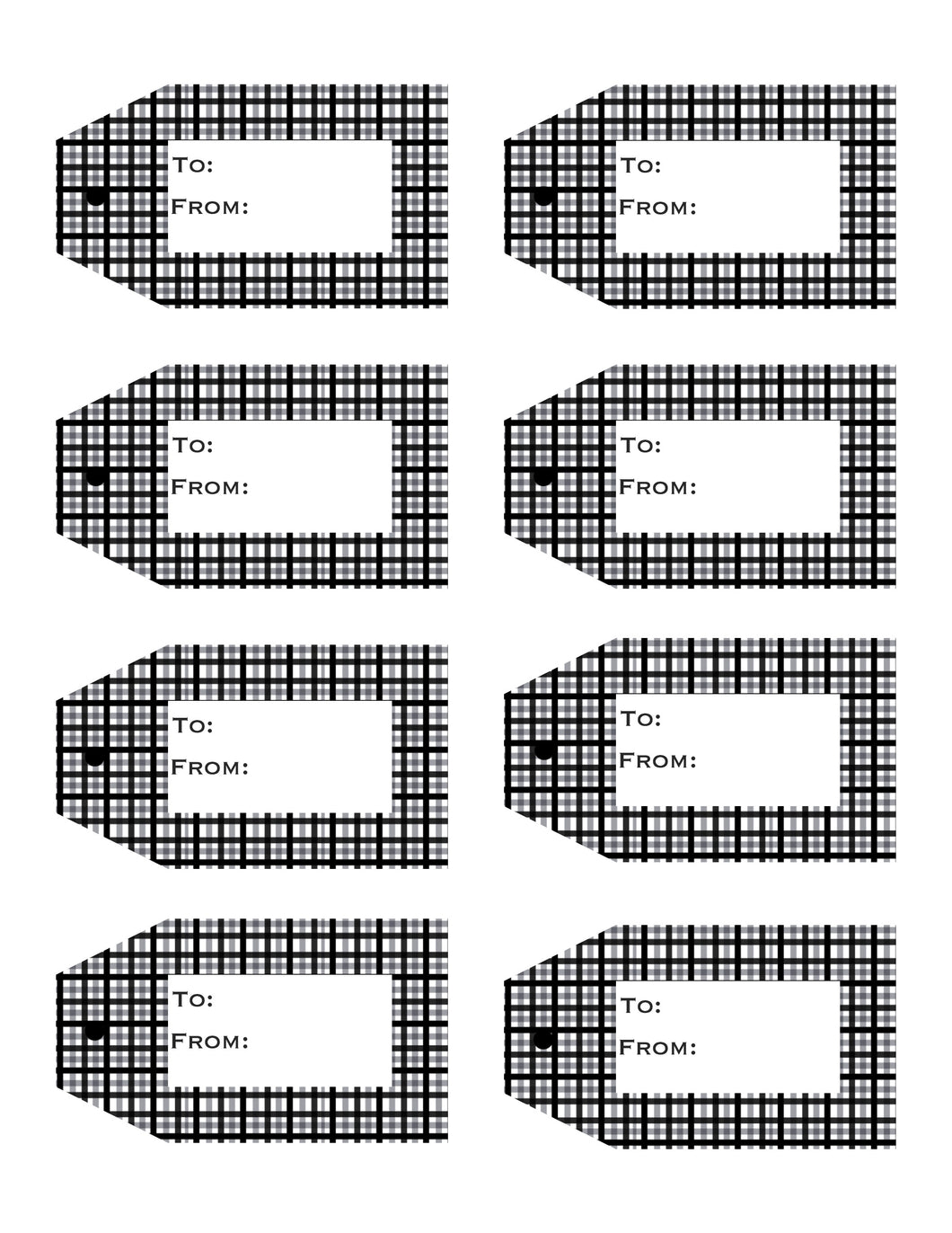 Plaid Printable Gift Tags Volume 1 {10 different Patterns - 80 Tags}