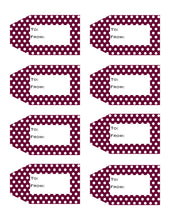 Load image into Gallery viewer, Polka Dot Printable Gift Tags {12 different colors - 96 Tags}
