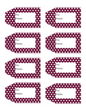 Polka Dot Printable Gift Tags {12 different colors - 96 Tags}