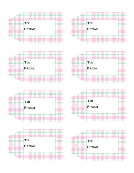 Plaid Printable Gift Tags Volume 2 {10 different patterns - 80 Tags}