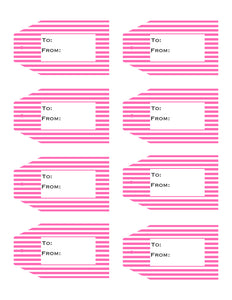 Striped Printable Gift Tags Volume 2  {11 different patterns - 88 Tags}