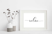 "Relax" Printable Wall Art