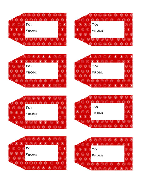 Printable Christmas Gift Tags with Cute Snowflake Patterns