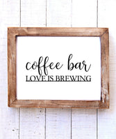 "Coffee Bar - Love is Brewing" Printable Wall Art