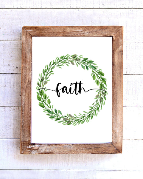 "Faith" Farmhouse Wreath Printable Wall Art