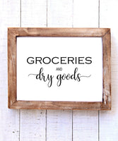 "Groceries and Dry Goods" Printable Wall Art