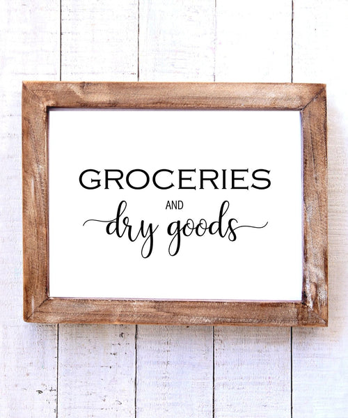"Groceries and Dry Goods" Printable Wall Art