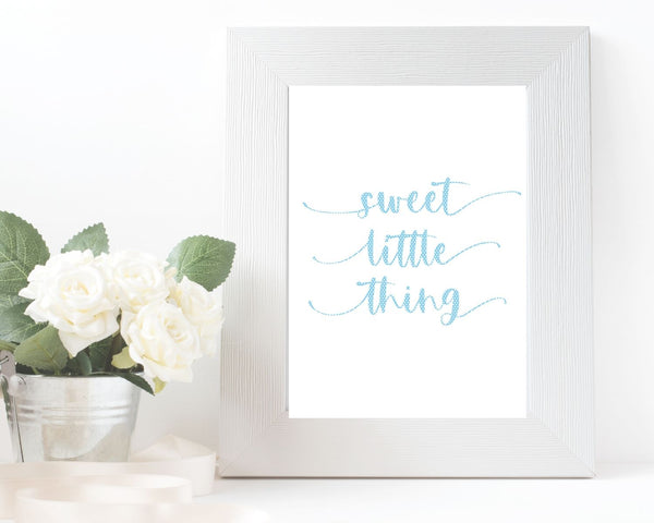 "Sweet Little Thing" Light Blue Nursery Printable Wall Art