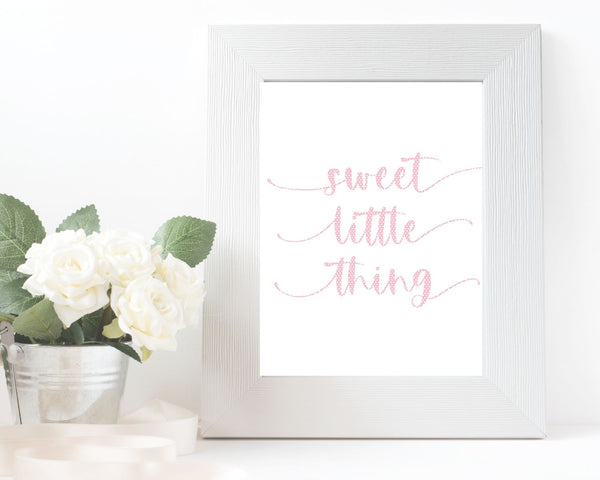 "Sweet Little Thing" Pink Nursery Printable Wall Art
